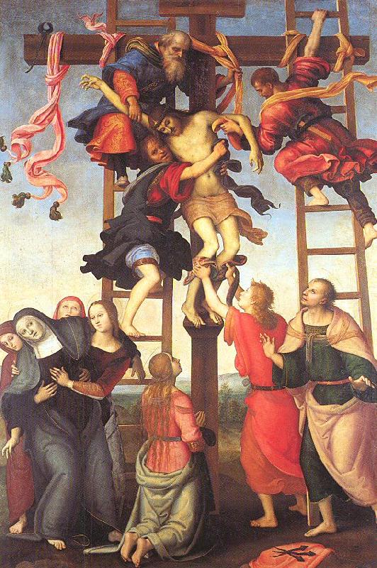 PERUGINO, Pietro The Deposition from the Cross oil painting picture